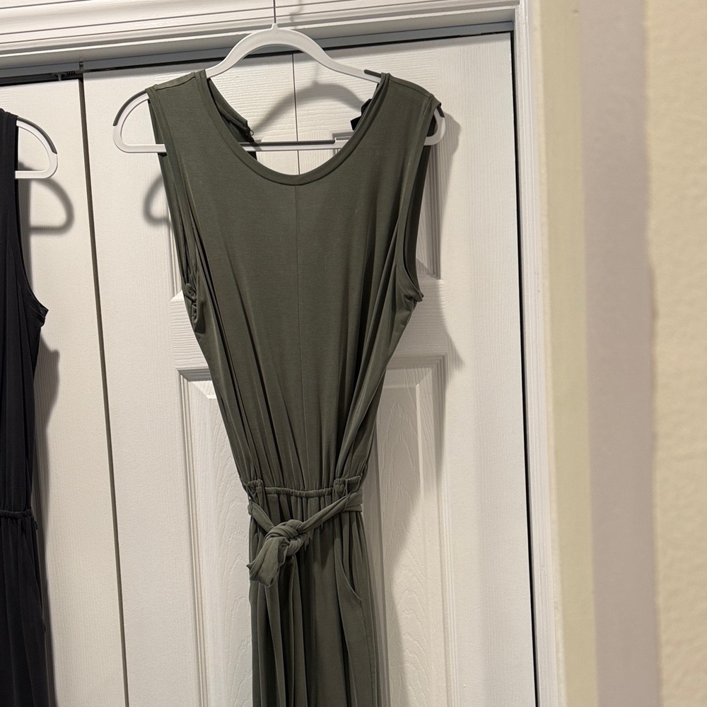 Banana Republic Olive Green Sleeveless Jumpsuit